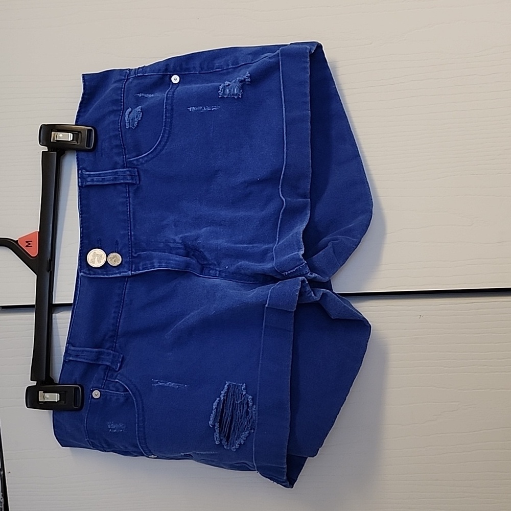 Blue denim shorts